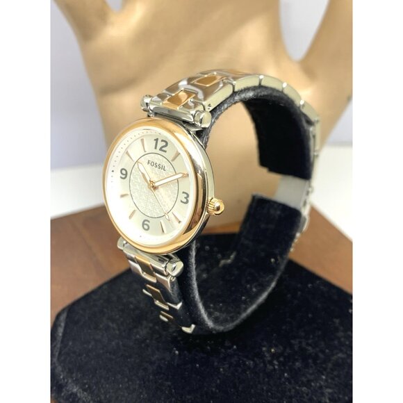 Fossil Women\'s Watch ES5201 Quartz Two Tone Silver Rose Gold Steel 28mm main image 6